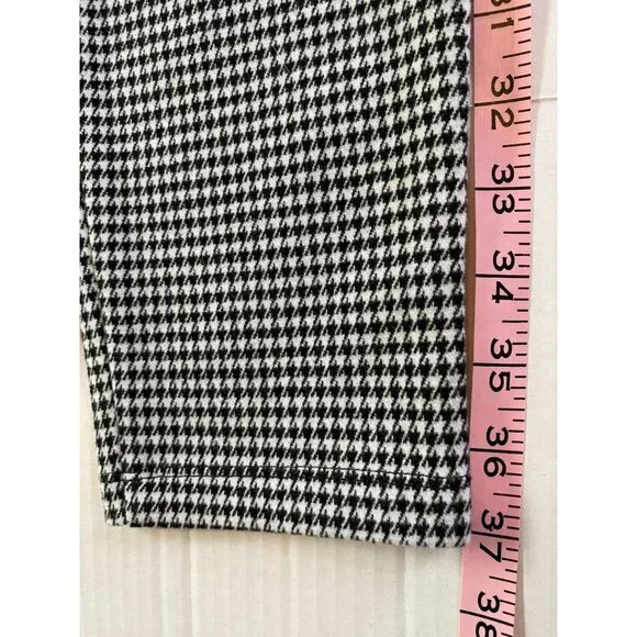 Ann Taylor Black & White Houndstooth High-Waist Pants With Side Zipper Size LP - Picture 4 of 9